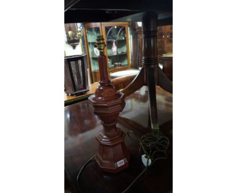 A brass twin branch table lamp; together with another simulated porphyry table lamp height excluding fitting 48cm.