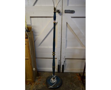 A blue chinoiserie standard lamp.