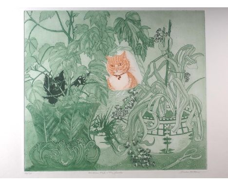 Sheila Horton: a limited edition print, "Dorelia Fed the Plants", 29/75, in gilt strip frame, and Michael Blaker: a limited e