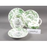 A Coalport part dinner set, decorated green dragons, 22 pieces approx
