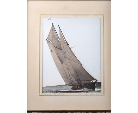 H Thompson: a signed colour print, racing yachts, in strip frame, and W K MacAskill FPSA, a colour photograph of "Bluenose cl