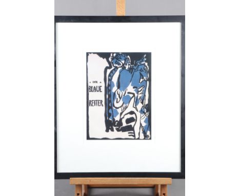 After Kandinsky: a colour print, "Blaue Reiter", in ebonised frame 