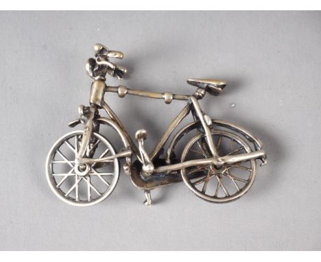 An Italian .800 grade silver model of a bicycle 