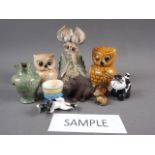 A collection of ceramic and other miniatures, Wade animals, etc