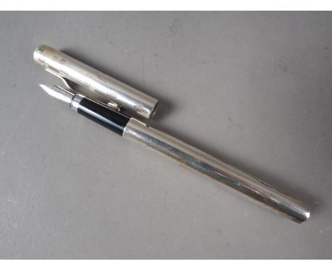 A solid silver fountain pen 