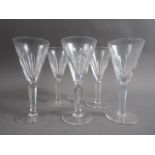 A set of six Waterford port glasses with faceted stems, 5 1/2" high