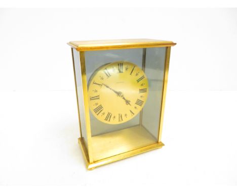 Garrard 1980's mechanical movement mantle clock, clear plastic front, side panels &amp; back (Smokey plastic) Height 18 cm 
