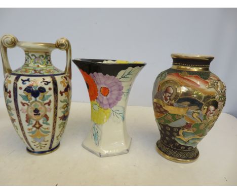 Japanese vase, Noritake vase &amp; Arthur wood vase