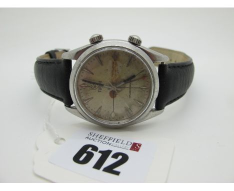 Tudor; A c.1960's 'Advisor' Style Alarm Wristwatch, the signed dial with dagger markers, centre seconds and alarm hand, withi
