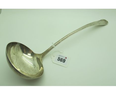 A Hallmarked Silver Bead Pattern Ladle, Elkington &amp; Co Ltd, Birmingham 1905, 33.5cm long (210grams). 