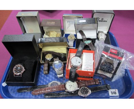 A Collection of Assorted Gent's Wristwatches, including Rotary GT (dial damage), Excalibur, Citizen (black), Oriosa, Precisio