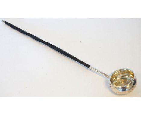 GEORGE III SCOTTISH SILVER TODDY LADLE
with a shaped circular bowl and a twisted baleen handle with silver mount, 40cm long, 