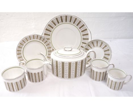 SUSIE COOPER PERSIA PATTERN TEA AND COFFEE SERVICE
comprising cups and saucers, side plates, sandwich plates, two milk jugs a
