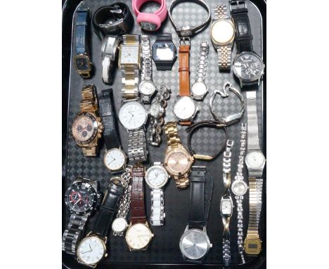 SELECTION OF LADIES AND GENTLEMEN'S WRISTWATCHES
including Radley London, Fossil, Lorus, Emporio Armani, Casio, replica Rolex