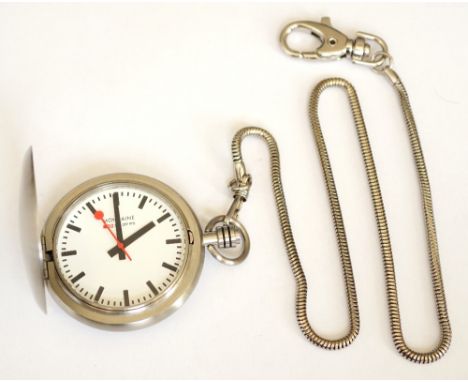 MONDAINE WATCH LTD. POCKET WATCH
the stainless steel case marked 'Official Swiss Railways Watch SBB CFF FFS' and numbered '30