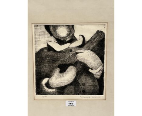EDWARD TOLEDANO. AMERICAN 1910-2009. Figure study. Signed in pencil and numbered 15/30. Inscribed and dated 1975 verso. Etchi