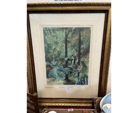 AFTER SIR WILLIAM RUSSELL FLINT. BRITISH 1880-1969. On The Swing. Signed in pencil. Lithograph on paper, 24" x 18".