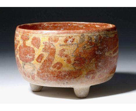 Pre-Columbian, Maya, probably Guatemala, Late Classic Period, 500 to 800 CE. Instantly recognizable as Mayan, this is a round