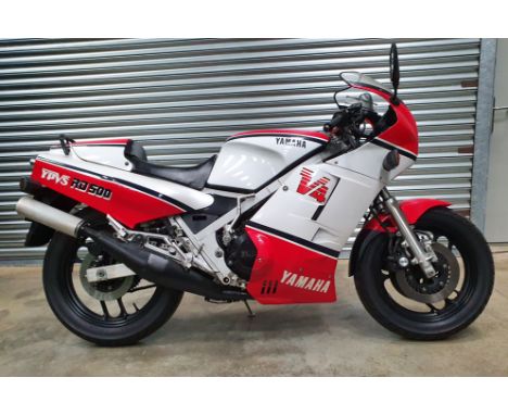 1985 Yamaha RD500LC, 499 cc. Registration number B77 GNL. Frame number 1GE002563. Engine number 1GE002563. Introduced in 1984