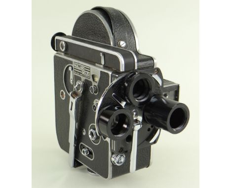 PAILLARD H16 REFLEX 16mm CINE CAMERA,  serial no. 169 084, c.1960, round base with variable shutter, spring motor runs 12 to 