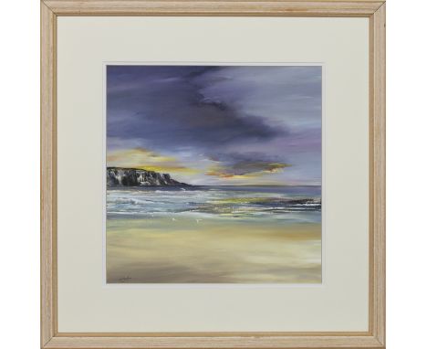 * LILLIAS BLACKIE (SCOTTISH b. 1943), SEASCAPE oil on board, signed, titled label verso Mounted, framed and under glass. imag