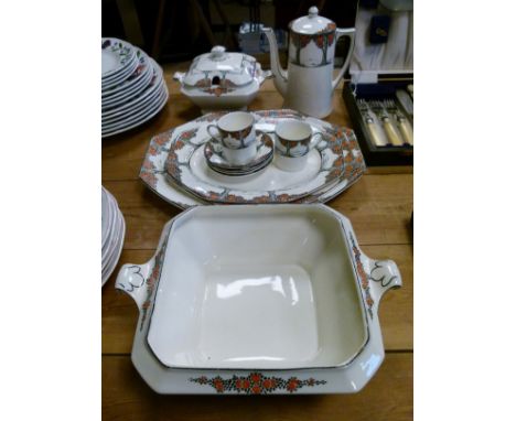 Quantity of Crown Ducal 'Orange Tree' pattern tableware (part shelf)   Condition: 