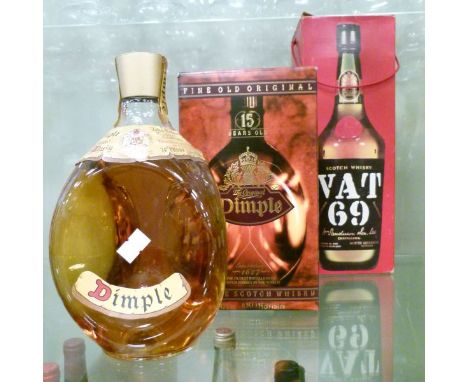 Wines & Spirits - Scotch Whisky - Dimple 70cl bottle, Dimple 75cl bottle and VAT 69, 1 bottle (3)   Condition: 