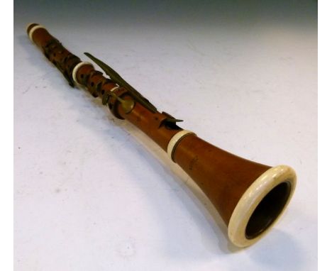 19th Century ivory mounted boxwood clarinet by G. French of London   Condition: 
