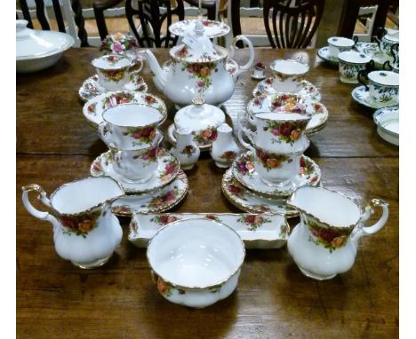 Quantity of Royal Albert 'Old Country Roses' pattern tea ware (part shelf)   Condition: 