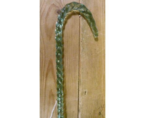 Nailsea type green glass barley twist walking stick   Condition: 