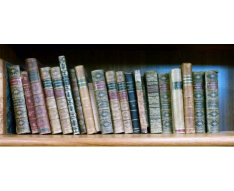 Books - Quantity of mainly 19th Century tooled leather book bindings (one shelf)   Condition: 