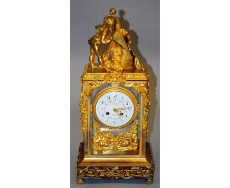 A VERY GOOD 19TH CENTURY FRENCH LOUIS XVI DESIGN REGULATOR CLOCK by F. BERTHOUD, PARIS, with eight day drum movement, white e