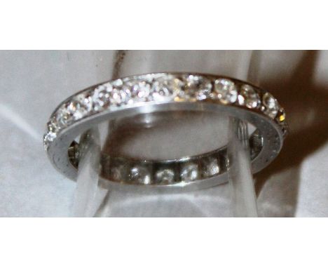 AN ASPREY’S DIAMOND FULL ETERNITY RING in 18ct white gold in an Asprey’s box.