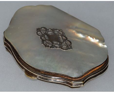 A SHAPED MOTHER-OF-PEARL PURSE.