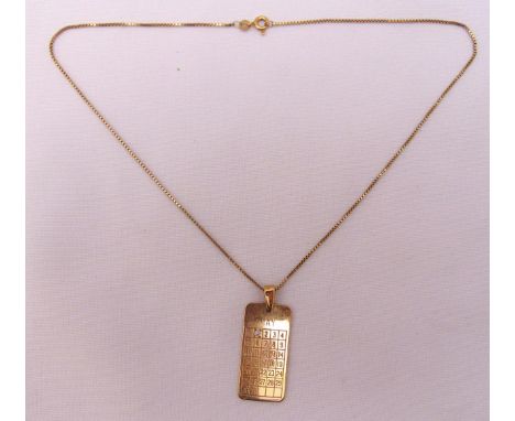 9ct gold chain with a month pendant for May, approx total weight 7.1g