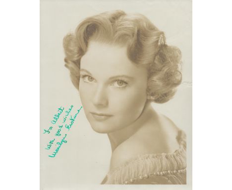 Marilyn Erskine signed 10x8 inch sepia vintage photo dedicated in original mailing envelope. Good condition. All autographs c
