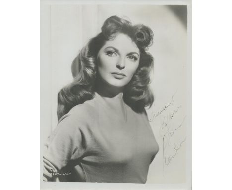 Julie London signed 10x8 inch vintage black and white photo with original mailing envelope. Good condition. All autographs co