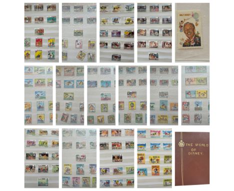 The World of Disney Stamp book Collection, beautiful collection of stamps includes Walt Disney 6c, Mikey Mouse, Minnie Mouse,
