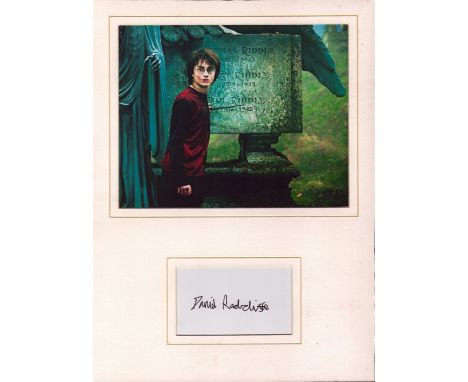 Daniel Radcliffe signed white card mounted signature piece 16x12 inch approx overall. Accompanied with unsigned colour Harry 