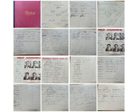 Vintage Visitors book includes signatures, Jimmy Tarbuck, Douglas Bader, Cliff Richards, Max Bygrave's, The Batchelors, Graha
