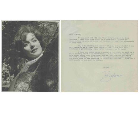 Barbara Shelley signed 10x8 inch vintage black and white photo dedicated with accompanying TLS in original mailing envelope. 