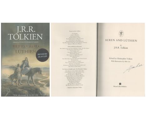 Alan Lee signed hardback book titled Beren and Luthien First Edition, 288 pages. Good condition. All autographs come with a C