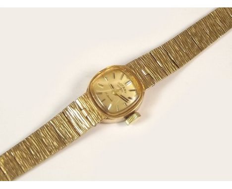 LADY'S WATCH.
A lady's 9ct. gold cased Rotary wristwatch & strap. With original box.