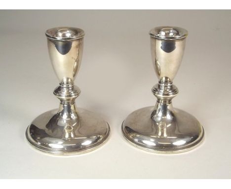 SILVER CANDLESTICKS.
A pair of sterling silver candlesticks.
Height 12cm.