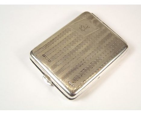 MATCH BOOK HOLDER.
An Art Deco, engine turned silver match book holder. Birmingham 1925.