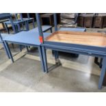 Lot - (3) Wood Display Tables, 48 in. x 30 in. x 30.5 in. (Located in: Aloha, OR)