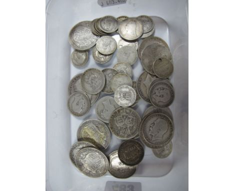 Two Pounds Forty Two and a Half Pence (Total Face Value) of Pre-1947 Silver Coins. 