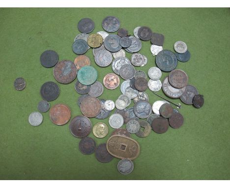 An Assortment of Vintage Coins of the World, very occasionally silver. This lot might reward careful viewing.