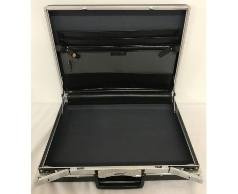 A vintage Regent attaché case in black and chrome, with keys.  