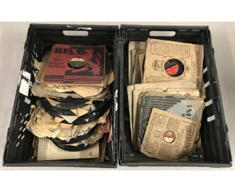 2 crates of vintage classical, ballet and military band 78" records in varying conditions. To include examples produced by Re